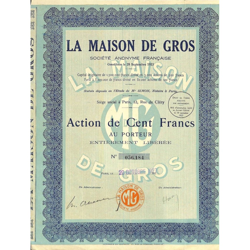 1927 - LA MAISON DE GROS