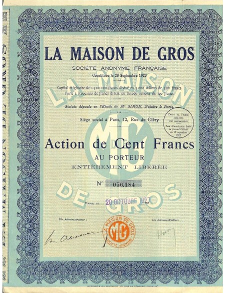 1927 - LA MAISON DE GROS