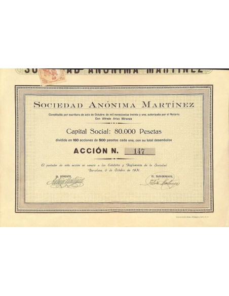 1931 - MARTINEZ SOCIEDAD ANONIMA