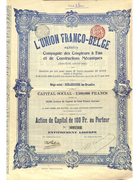 1906 - L'UNION FRANCO-BELGE