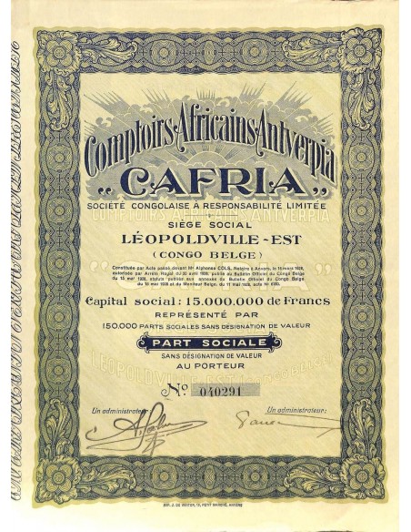 1928 - CAFRIA - COMPTOIRS AFRICAINS ANTVERPIA
