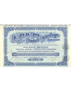 1928 - LA SOIE DE VERRE - PRODUIT CALORIFUGE