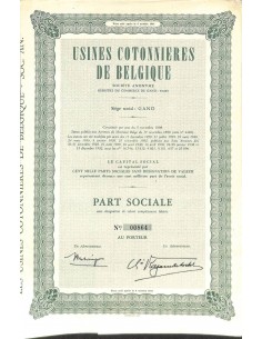 1952 - USINES COTONNIERES DE BELGIQUE