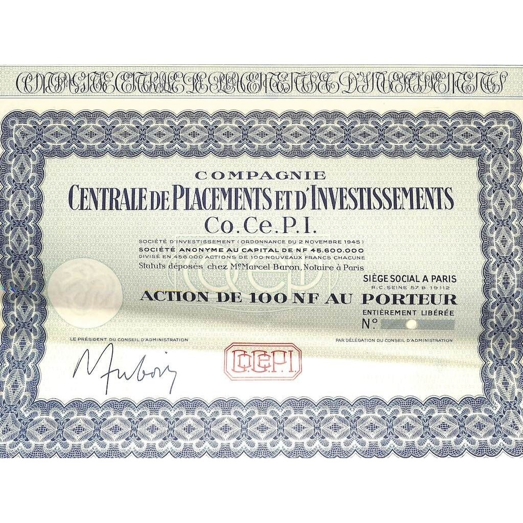 1945 - COMP. CENTRALE DE PLACEMENTS ET...