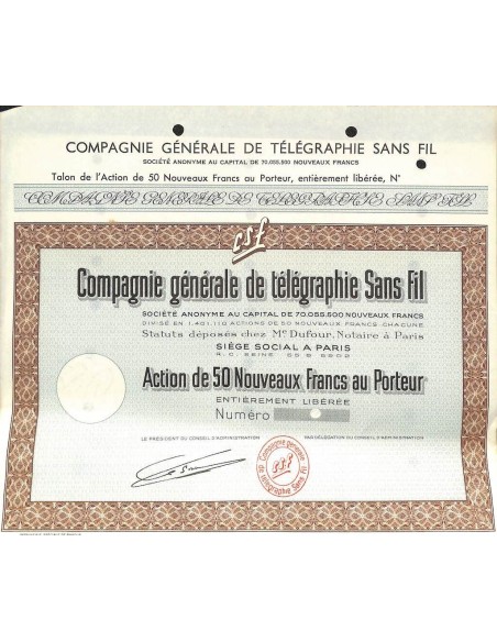 COMP. GENERALE DE TELEGRAPHIE SANS FIL