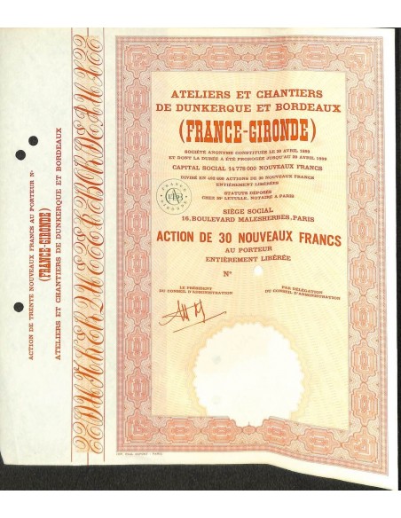 1999 - ATELIERS ET CHANTIERS DE DUNKERQUE ET BORDEAUX (FRANCE-GIRONDE)