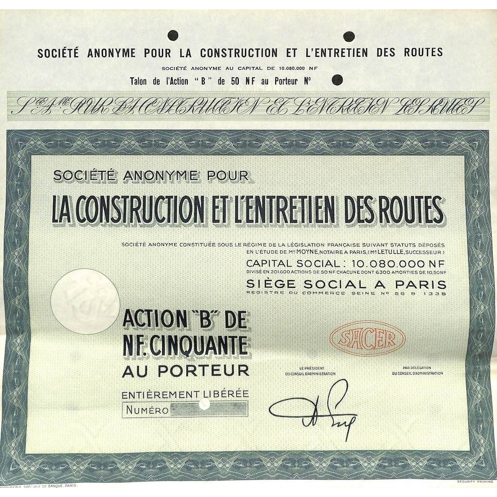 LA CONSTRUCTION ET L'ENTRETIEN DES ROUTES
