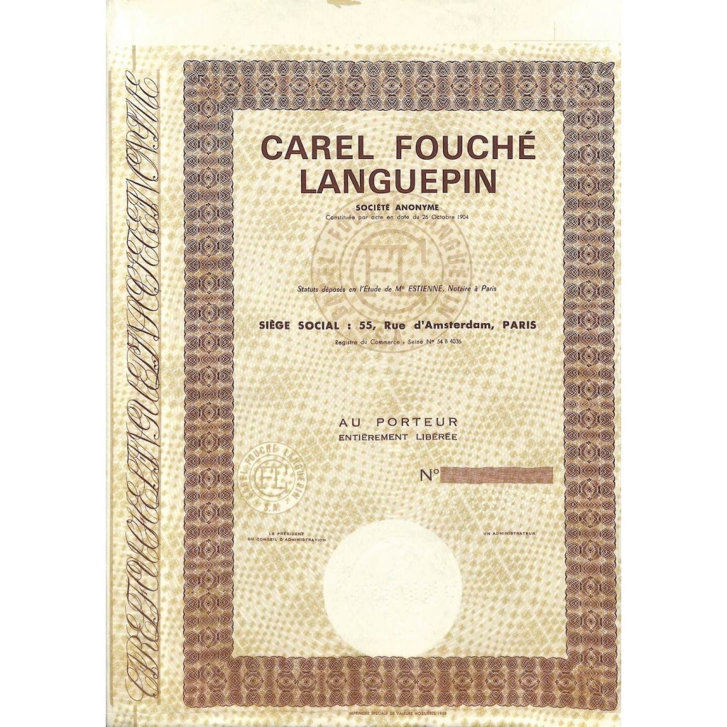 1968 - CAREL FOUCHÉ LANGUEPIN