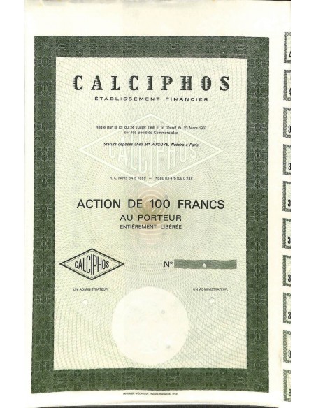 1968 - CALCIPHOS (ETABLISSEMENT FINANCIER)