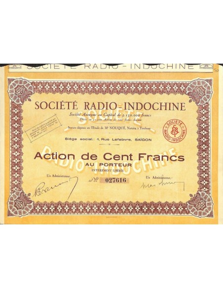 1928 - RADIO-INDOCHINE SOC.