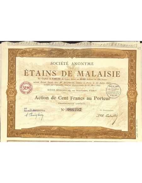 1927 - ETAINS DE MALAISIE