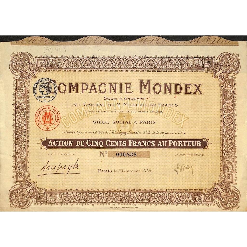 1924 - COMPAGNIE MONDEX