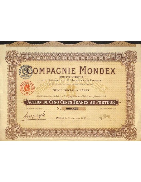 1924 - COMPAGNIE MONDEX