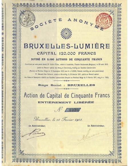 1911 - BRUXELLES-LUMIERE SOC. ANON.