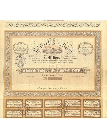 1920 - BANQUE ADAM