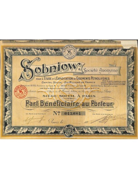 1924 - SOBNIOW SOC. ANON.