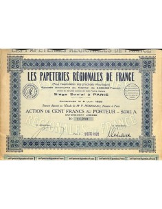 1928 - LES PAPETERIES REGIONALES DE FRANCE