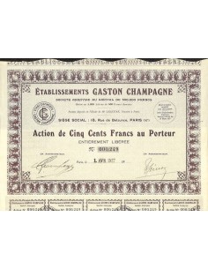 1927 - ETABLISSEMENTS GASTON CHAMPAGNE