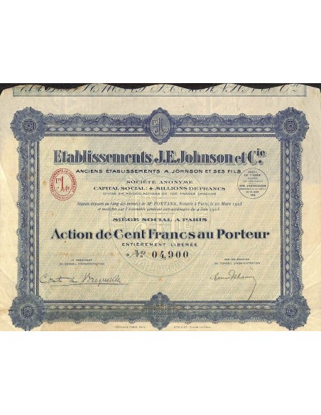1923 - ETABLISSEMENTS J. E. JOHNSON ET C.IE