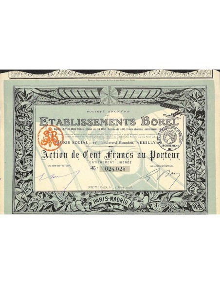 1918 - ETABLISSEMENTS BOREL