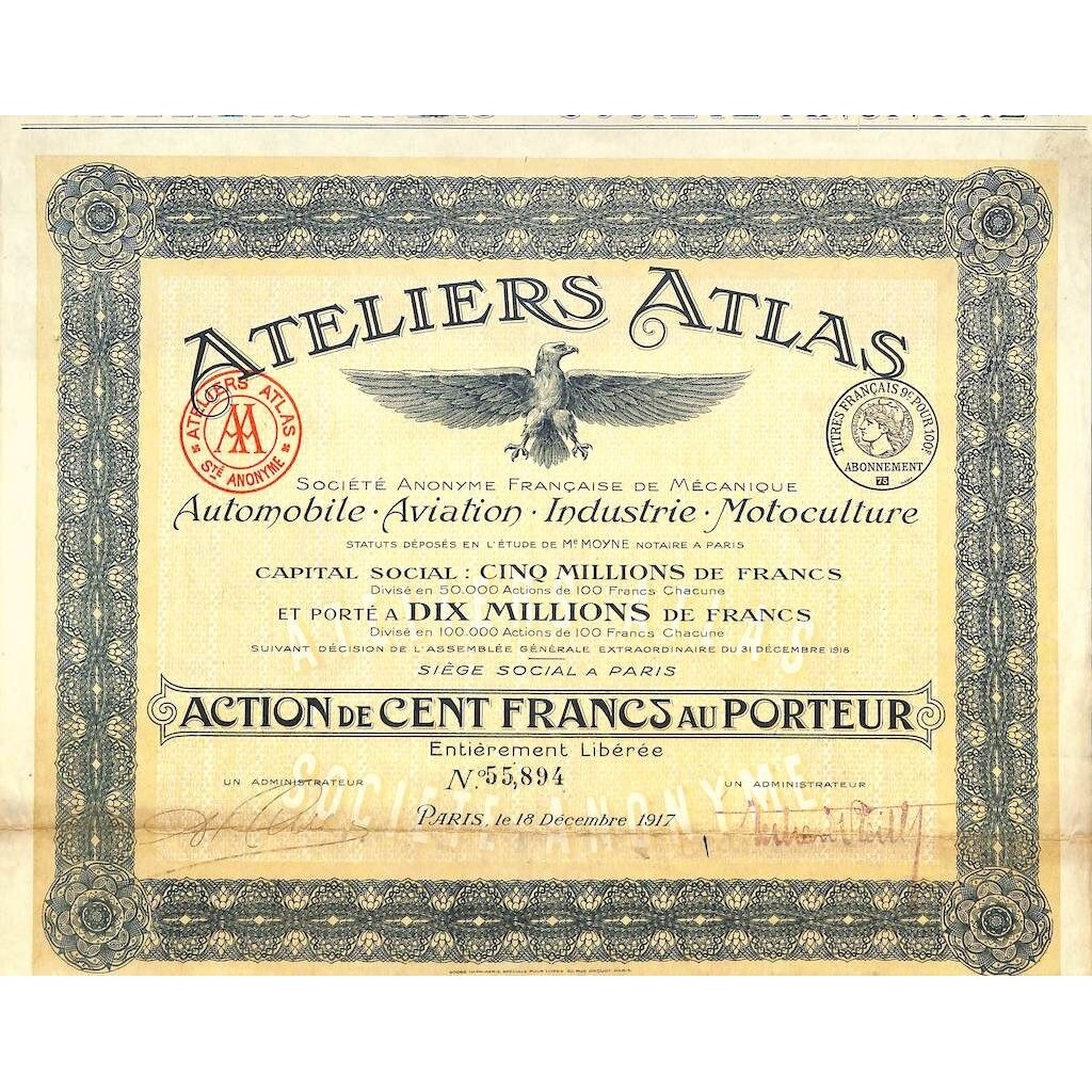 1917 - ATELIERS ATLAS