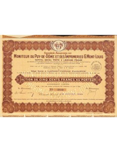 1924 - MONITEUR DU PUY-DE-DOME ET DES IMPRIMERIES...