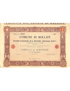 COMUNE DI BOLLATE - 1 CARTELLA AL PORTATRORE - BOLLATE 1932