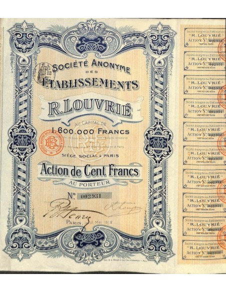 1912 - ETABLISSEMENTS R. LOUVRIÉ SOC. ANON. DES