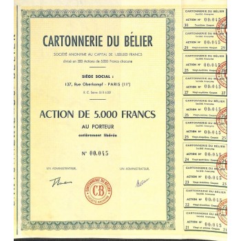 1950 - CARTONNERIE DU BÉLIER
