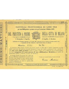 PRESTITO A PREMI DELLA CITTA' DI MILANO - 1 OBBLIGAZIONE 1875