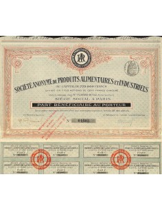 1913 - PRODUITS ALIMENTAIRES ET INDUSTRIELS SOC. AN. DE