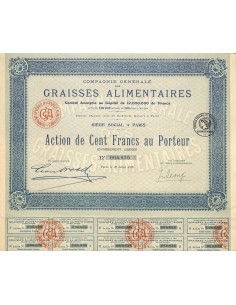 1920 - GRAISSES ALIMENTAIRES COMP. GENERALE DES