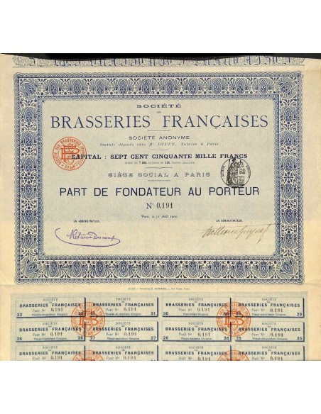 1900 - BRASSERIES FRANCAISES SOC. DES