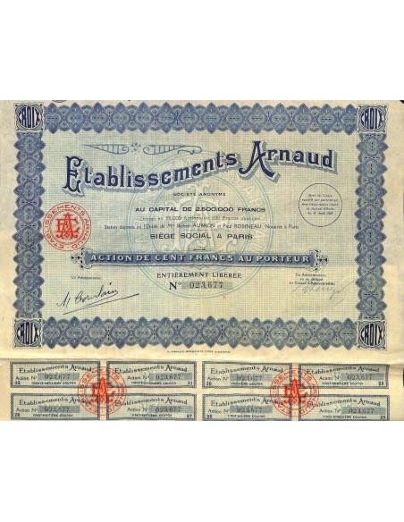 1929 - ETABLISSEMENTS ARNAUD