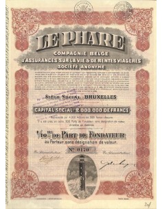1932 - LE PHARE - COMP. BELGE D'ASSURANCES SUR LA VIE ET...