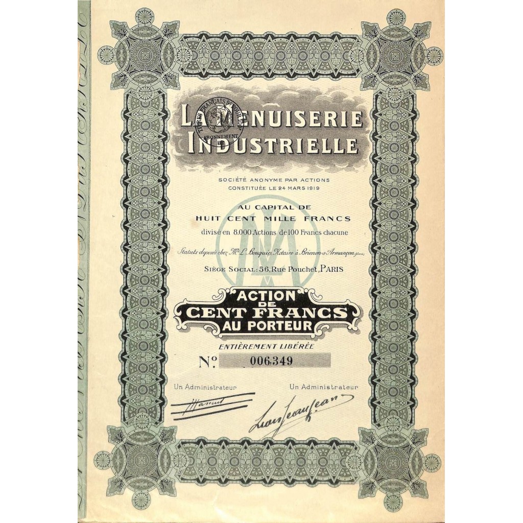 1919 - LA MENUISERIE INDUSTRIELLE