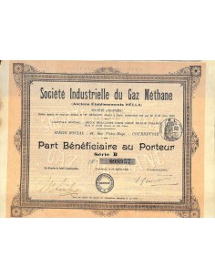 1909 - INDUSTRIELLE DU GAZ METHANE SOC.