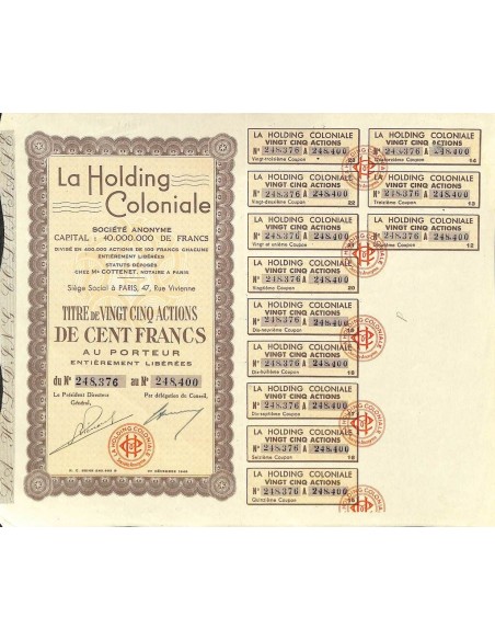 1948 - LA HOLDING COLONIALE
