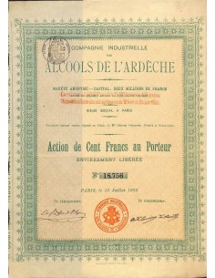 1905 - ALCOOLS DE L'ARDECHE COMP. INDUSTRIELLE DES