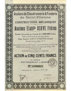 1933 - ATELIERS DE CHAUDRONNERIE ET FONDERIE DE...