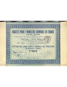 1920 - L'INDUSTRIE CHIMIQUE EN FRANCE SOC. POUR
