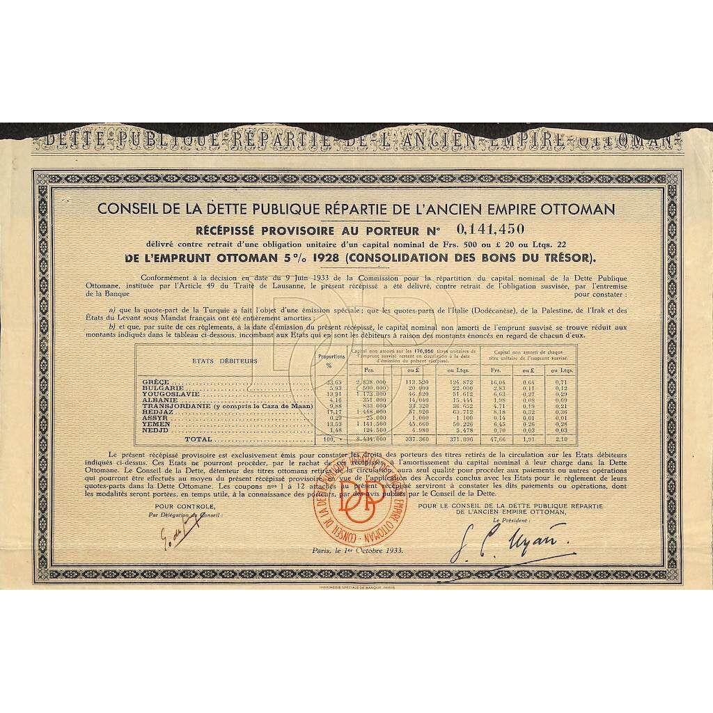 1933 - CONSEIL DE LA DETTE PUBLIQUE REPARTIE DE...