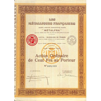 1930 - LES METALLIQUES FRANCAISES (METALFRA)