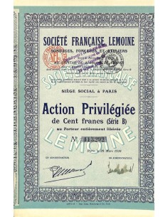 1926 - LEMOINE SOC. FRANCAISE (CAP. SOC. 47.000.000 DI FR.)