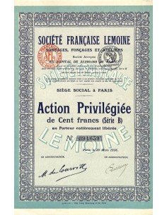 1926 - LEMOINE SOC. FRANCAISE (CAP. SOC. 23.000.000 DI FR.)