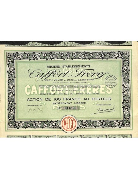 1923 - CAFFORT FRERES ANCIENS ETABLISSEMENTS