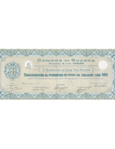 COMUNE DI MODENA - UNA OBBLIGAZIONE 1919