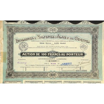 1931 - BRASSERIES ET MALTERIES D'ALAIS ET DES CEVENNES