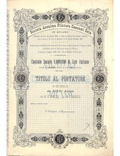 SOCIETA' ANONIMA FILATURA CASCAMI DI SETA - 10 AZIONI MILANO 1888