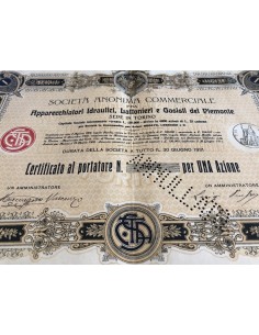 1906 - SOC.ANON. APPARECCHI IDRAULICI ...1 AZIONE TORINO 2